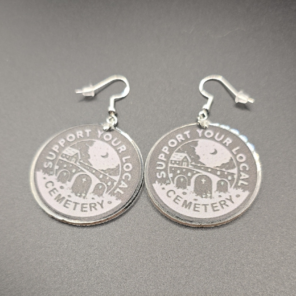 Support Your Local Cemetery Earrings